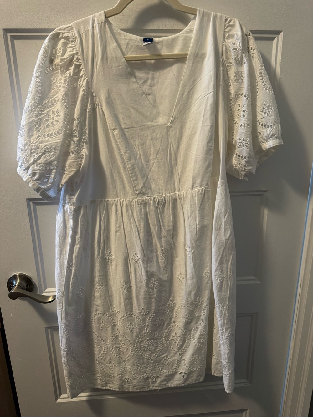 White Eyelet Puff Sleeve Dress from Old Navy